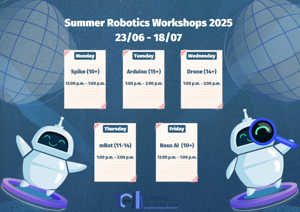 Robotics: Summer Workshops Schedule for teenagers 14+