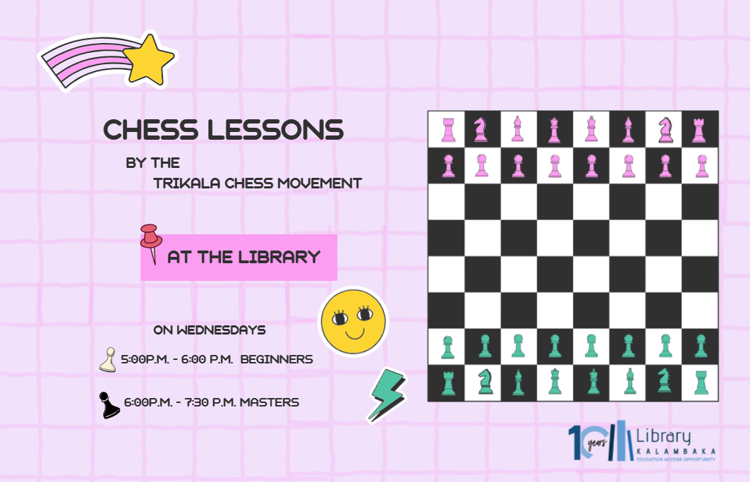 Chess Lessons by Trikala Chess Club at the Kalambaka Library!