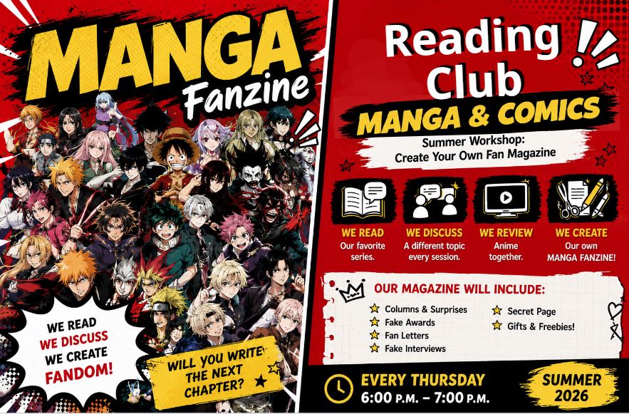 MANGA & COMICS Reading Club: Summer Fanmade Magazine Workshop!